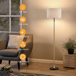 ZUN Floor Lamp Living Room with Beige Lampshade, Standing Lamp Tall Industrial Floor Lamp Reading W1592P188560