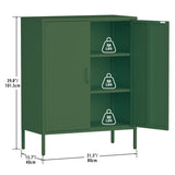 The metal storage locker, 40 inches high, comes with 2 doors and is suitable for homes, offices and T3421P357050