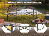 400LBS Heavy Duty Folding Camping Chair with Side Table & Cup Holder, Padded Directors Chair for 55526585