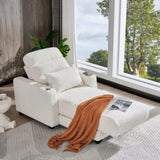 Electric Lounge Chair with Adjustable Backrest, Lumbar Pillow, Wireless Charging and Cup Holder, W2817P255562