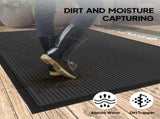 1PC Dark Gray PVC Composite Commercial Entrance Mat, 90x150x0.7cm, Extra-Long Heavy-Duty Floor 92081836