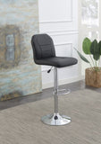 Adjustable stool Chair Black Faux Leather Clean Lines Seat Chrome Base Modern Set of 2 Chairs / B011P151351