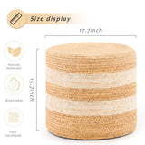 Handmade Woven Foot Stool Natural Water Hyacinth Ottoman for Home Decor & Seating White 70789887