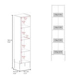 Hagi 71" Tall Four-Tier Shelf One-Door Linen Shaker Cabinet B200P235875