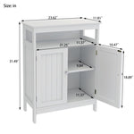 ZUN Bathroom standing storage with double shutter doors cabinet-White 01478226