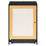 ZUN Cat Litter Box Enclosure, Hidden Cat Washroom, Kitty End Table, Litter cabinet with sisal door,Black W1687P181553