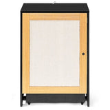 ZUN Cat Litter Box Enclosure, Hidden Cat Washroom, Kitty End Table, Litter cabinet with sisal door,Black W1687P181553