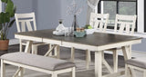 Dining Room Furniture Dining Table White Finish Table w Grey Wooden Top 1pc Rectangular Table with B01163920