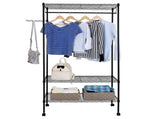 3-Tier Closet Organizer Metal Garment Rack Portable Clothes Hanger Home Shelf 99664466