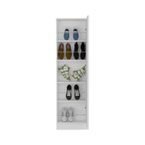 Leto Xl Shoe Rack, Mirror, Five Interior Shelves, Single Door Cabinet -White B20091930