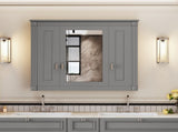 Bathroom Wall Cabinet with Mirror, Wall Mounted Medicine Cabinet with 5 Shelves, Mirrored Door Over N710P252503E