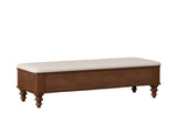 50.8-inch Multi-Functional Ottoman Bench-Solid Rubberwood Bed End Bench with Linen Seat, W5819P481607