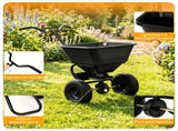Black Heavy-Duty Walk-Behind Broadcast Lawn Spreader, 66 Lbs Capacity Adjustable Flow Control, 90168393
