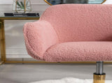 Modern Teddy Fabric Material Adjustable Height 360 Revolving Home Office Chair With Gold Metal Legs 04615420