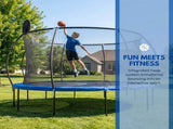 14 FT Pumpkin Trampoline, Outdoor Trampoline with Basketball Hoop, Enclosure Net and Ladder W2071P319084