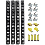 18PCS E Track Tie-Down Rail Kit, Trucks, Vans, Garages, Trailer Tie Down System,4 Pack 5ft W465P262572