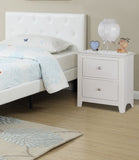 Bedroom Bed Side Table 1x Nightstand White Color Wooden 2 Drawers Table Nightstands B011133627