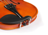 GV100 1/4 Acoustic Violin Case Bow Rosin Strings Tuner Shoulder Rest Natural 65307684