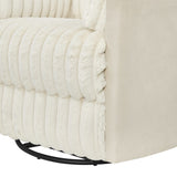 Bocaton Wide Wale Corduroy Upholstery Manual Recliner, White T2574P245446