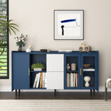 Modern Kitchen Pantry Cabinet , 55" Coffee Bar Cabinet with 2 Drawers, 2 Open W409P171575