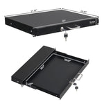 ZUN 19" 1U Steel Plate DJ Drawer Equipment Cabinet with Keys Black 49699563