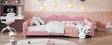 Full size Upholstered Daybed, Sherpa Fabric Sofabed with Cloud-Shaped Backrest, No Box-spring N733P234605H