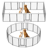 16 Panels Heavy Duty Metal Playpen with Self-Locking Gate, Extra Tall 40" Dog Fence Pet Exercise Pen W2887P314281