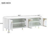 ON-TREND Contemporary TV Stand Adjustable Shelves for TVs Up to 78'', Stylish Media Console WF325998AAK