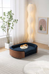 ZUN Scandinavian style Elevated Dog Bed Pet Sofa With Solid Wood legs and Walnut Bent Wood Back, W794125959