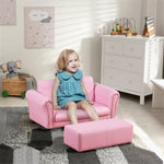 ZUN Kids Sofa Set with Footstool-Pink （Prohibited by WalMart） 93471348