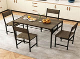 4 PCS Industrial Dining Chairs, 330LBS Capacity Metal Frame Kitchen Side Chairs, Gray 44746164