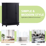 ZUN Black Bathroom Cabinet Triangle Corner Storage Cabinet with Adjustable Shelf Modern Style MDF Board N725P172615B