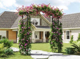 Garden Arch Trellis - PE-Coated Metal, 67"x15.5"x83" Plant Support for Climbing Vines 81969582