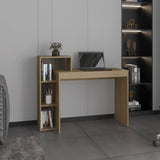 Britt 43" Wide Four Shelves Writting Desk, Home Office, Living Room, Gamer Desk Natural Oak B070P254783
