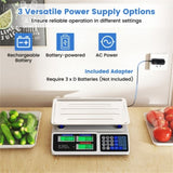 66lb/30kg Digital Produce Scale 0.01lb/5g Precision, Dual Backlit LCD, 3 Power Options, Detachable 42599194