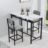 ZUN Kitchen Table Set, Dining Table and Chairs for 2, 3 Piece Dining Room Table Set with 2 Upholstered W578P150070