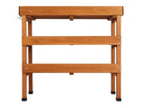 Outdoor Garden Potting Bench Table, Wooden Horticulture Planting Worstation with Metal Tabletop, 2 57354532