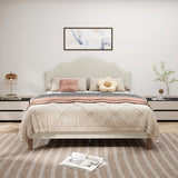 Queen Size Bed Frame Upholstered Platform Bed with Adjustable Headboard,Linen Fabric Padded,Modern W1716P280054