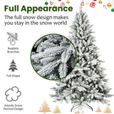 ZUN PVC&PE Flocking Tree Environmentally Friendly Fireproof Artificial Christmas Flocked Tree 11154894