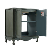 30" Vintage Bathroom Vanity with Rectangle Ceramic Sink, Bathroom Vanity Cabinet with Antique N817P245316B
