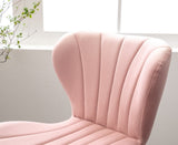 Ellston Upholstered Adjustable Swivel Barstools in Pink, Set of 2 T2574P165085