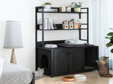 Large Cat Litter Box Enclosure Shelf Storage, Hidden Cat Washroom Furniture, Wooden Cat House 81586138