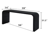 Black wood Console Table, 59in Entryway Table, Curved Waterfall-style Table,Console table with wood W2729P239168