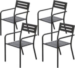 ZUN 4-Pieces Patio Dining Chairs, Outdoor Heavy Duty Metal Chairs Set of 4, Stackable Garden Chairs with W1859P272679