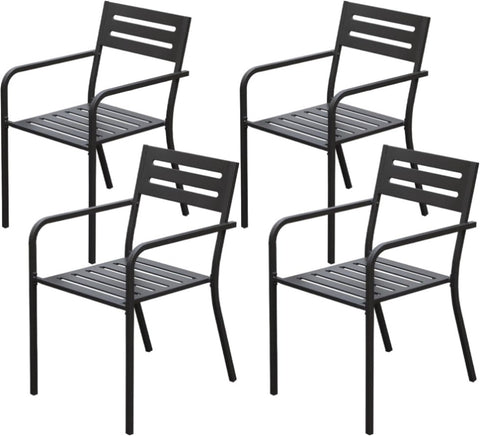 ZUN 4-Pieces Patio Dining Chairs, Outdoor Heavy Duty Metal Chairs Set of 4, Stackable Garden Chairs with W1859P272679