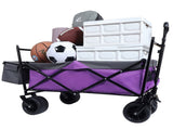 480Lbs Collapsible Wagon with Canopy,Wagon Stroller with 7" All-Terrain Wheels, Lightweight Foldable 47984277