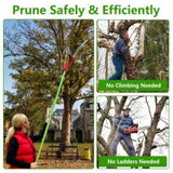 2-in-1 Manual Pole Saw 8.23-15.12FT Extendable Tree Pruner - SK5 Steel Pruner, Double-Hooked Saw 41775152