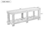 U_Style 62.9" Vintage Entryway Table - Fir Solid Wood with Natural Grain, 6 Reinforced Legs & 4.5" N711P289135O