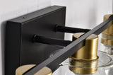 5-Light Matte Black Matte Gold Color Bathroom Light Fixtures, Modern Vanity Lights with Glass W1592P278372