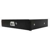 ZUN 19" 2U Steel Plate DJ Drawer Equipment Cabinet with Keys Black 19646401